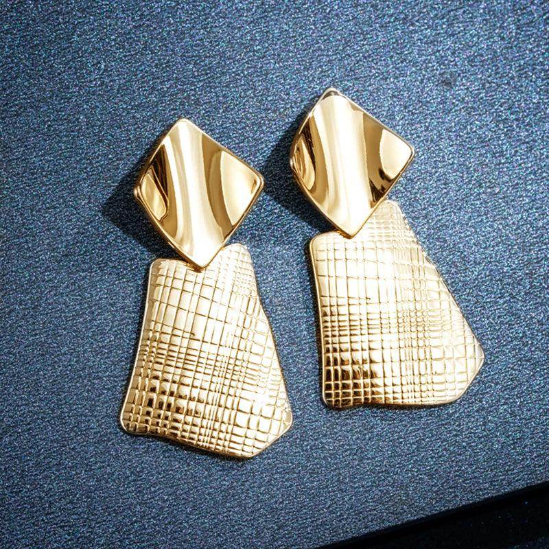 Geometric metal earrings unique drop earrings 637384003663 - COCOMELODY